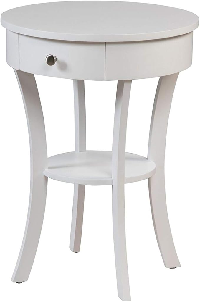 Convenience Concepts Classic Accents Schaffer 1 Drawer End Table with Shelf, 20"L x 20"W x 24"H, White-NeatNest