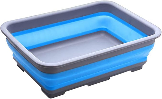 Collapsible Dish Pans – 10L (2.6 Gal) Foldable Sink Tub, 14.5'' x 10.5'' x 5", Compact and Space-Saving Multiuse Foldable Basin for Dish Washing, Camping, RV and Vegetable Cleaning-NeatNest
