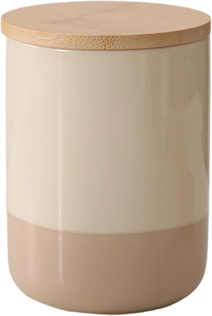 Ceramic Canister with Airtight Seal Lid, Kitchen Canisters for Countertop, Large Food Storage Jar for Flour, Coffee Bean, Sugar, Tea, Spices and More, Home Decor (1300ml/43.96oz)-NeatNest