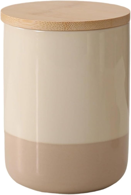 Ceramic Canister with Airtight Seal Lid, Kitchen Canisters for Countertop, Large Food Storage Jar for Flour, Coffee Bean, Sugar, Tea, Spices and More, Home Decor (1300ml/43.96oz)-NeatNest