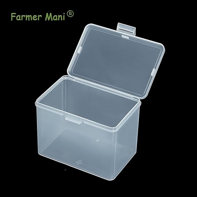 Clear Rectangle Mini Storage Containers Box with Lid (4.53 x 2.95 x 3.39 inch), Rectangular Containers Case for Pills, Jewellery, Tiny Bead, Herbs, Craft Items, 2 Pack-NeatNest