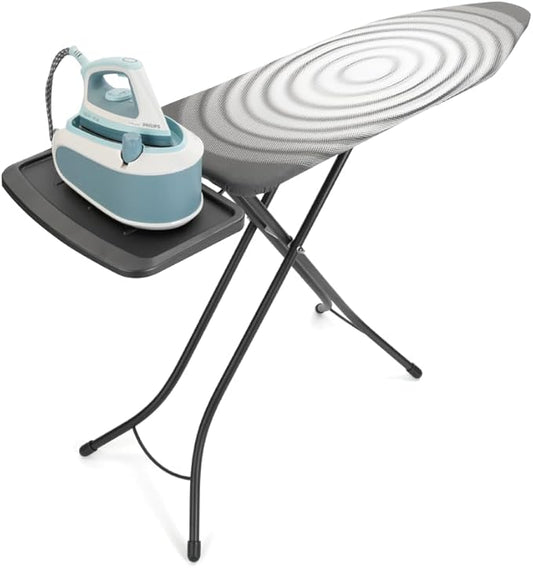 Brabantia - Ironing Board C - Extra Large Steam Unit Holder - Adjustable in Height - Non-Slip Rubber Feet - Cotton Cover with Foam Layer - Foldable XL Unit - Titan Oval - 49 x 18 inches-NeatNest