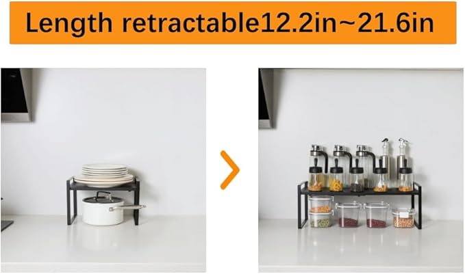 2-Pack Expandable Shelf Organizer for Kitchen Countertop, kitchen organizers and storage，under sink expandable shelf organizer-NeatNest