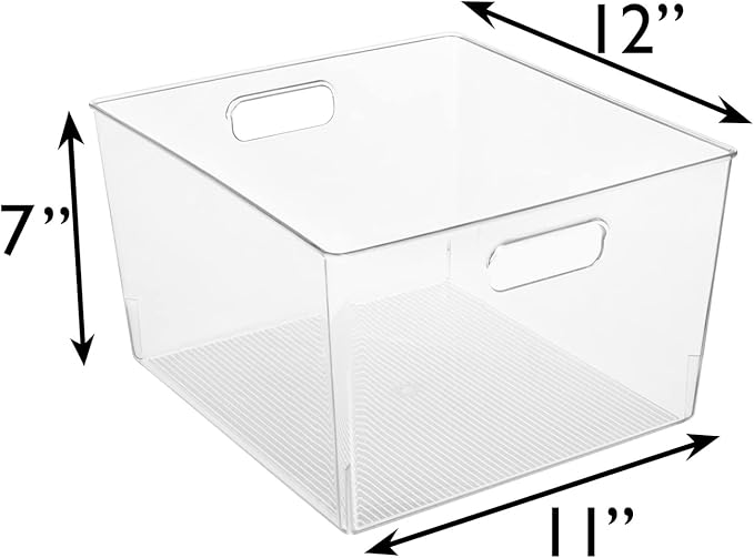 ClearSpace Clear Plastic Storage Bins – XL 8 Pack Perfect Kitchen or Pantry Organization Fridge Organizer and Storage Bins, Cabinet Organizers-NeatNest