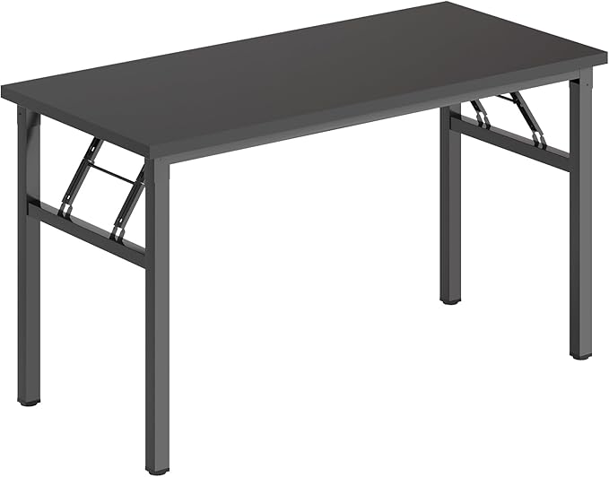 Folding Desk, 47 inch No Assembly Folding Desks for Small Spaces, Sturdy Foldable Computer Desk, Functional Home Office Desks, Study Writing Desk Office Table Workstation for Home Office Outdoor-NeatNest