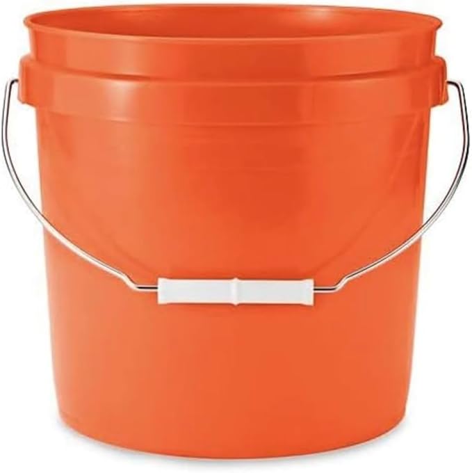 House Naturals 2 Gallon Food Grade Made in USA- BPA Free Bucket Pail Orange (3, Orange & No lid)