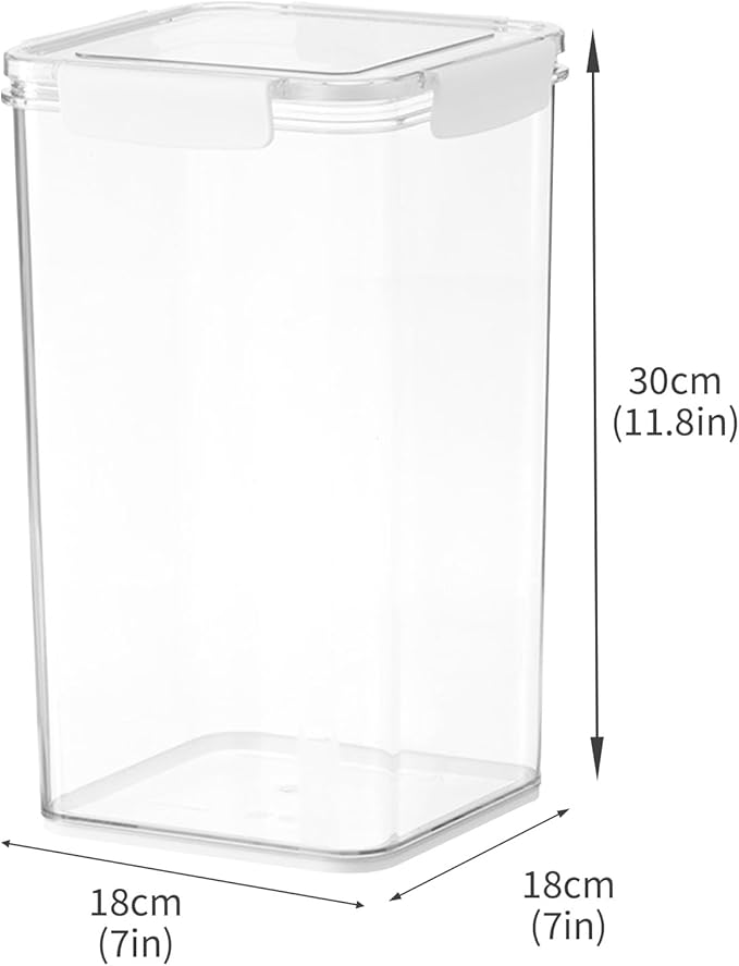 Flour Sugar Storage Container,Plastic Food Storage Containers with Airtight Lids and Scoop,Canisters Sets for The Kitchen,container for Sugar,Flour,Cereal,Baking Supplies,Rice(5.45Qt/6L)