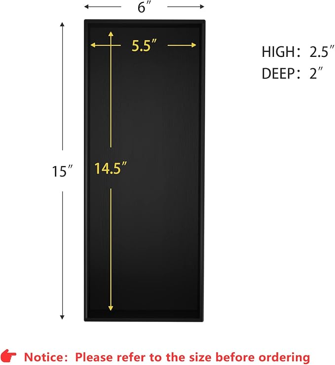 Black Bamboo Drawer Organizer - Silverware&Utensil Holder Organizer for Kitchen Drawers, Multi-Use Drawer Dividers Boxes for Bathroom Counter，Cabinet, Garage, Office Desk, Makeup, Jewelry (15"6"2.5")-NeatNest