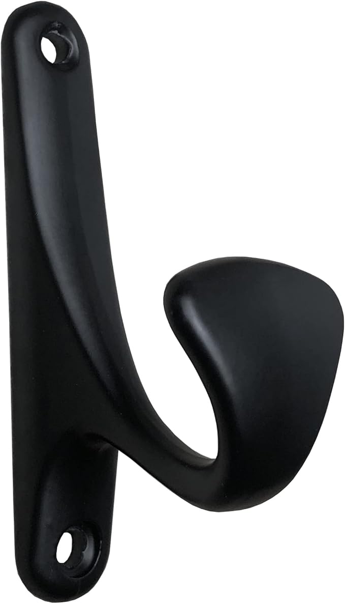 ANGSTROM 10-Pack Bath Hook, Wall Mounted Single Prong Holder for Bathroom Robes and Towels (Matte Black)