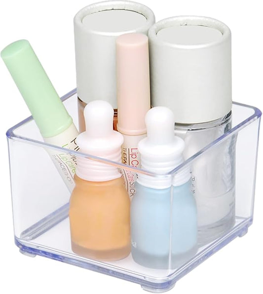 carrotez 1 Compartment Clear Plastic Drawer Organizer for Makeup, Bathroom, Desk, Vanity-NeatNest