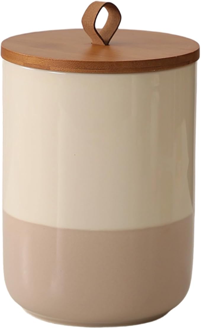 Ceramic Canister with Airtight Seal Lid, Kitchen Canisters for Countertop, Middle Food Storage Jar for Flour, Coffee Bean, Sugar, Tea, Spices and More, Home Decor (800ml/27.05oz)-NeatNest