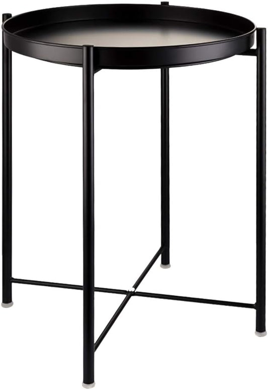 EKNITEY Small Side End Table - Metal Side Table Waterproof Small Sofa Coffee Side Tables Bedroom Indoor Outdoor with Removable Tray for Living Room Bedroom Balcony and Office-NeatNest