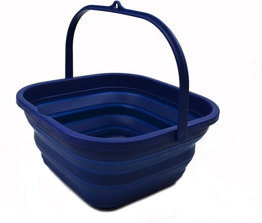 SAMMART 5.5L (1.4 Gallon) Collapsible Square Handy Bucket/Foldable SquareWater Pail/Portable Tub with Handle. (Royal Blue, 1)-NeatNest