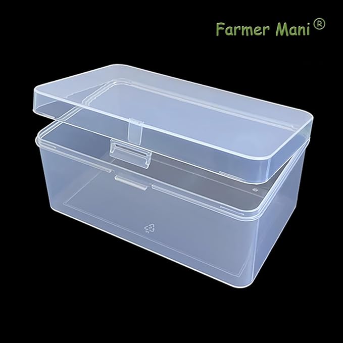 Clear Plastic Storage Case, 6.69 x 4.13 x 3.11 inch Rectangular Box Containers with Lid for Collecting Small Items, Beads, Game Pieces, Business Cards, Crafts Accessories-NeatNest