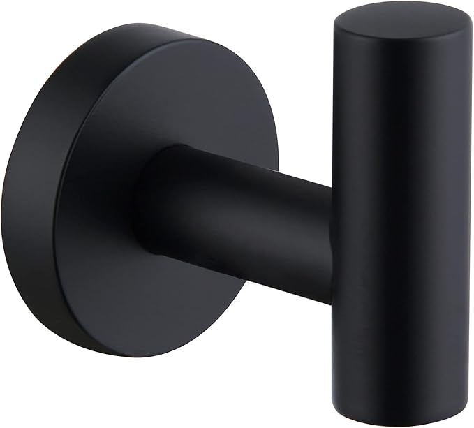 Angle Simple Towel Hook for Bathroom, Stainless Steel Robe Coat Hook for Wall, Hand Towel Hanger, Matte Black