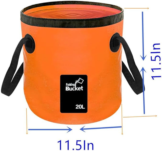 Collapsible Buckets, Camping Water Storage Container 5 Gallon(20L) Portable Folding Bucket Wash Basin-NeatNest
