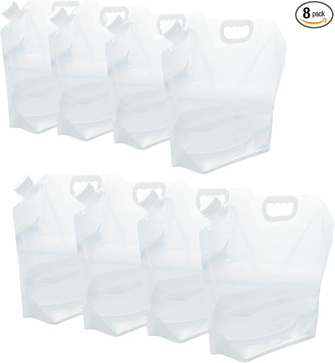 21 Gallons (8 pcs, 2.6 Gallons Each), Water Storage Containers, Foldable Water Bag, BPA-Free, Premium Collapsible Water Jug, and Water Containers, for Camping, Hiking, Emergency Water Storage