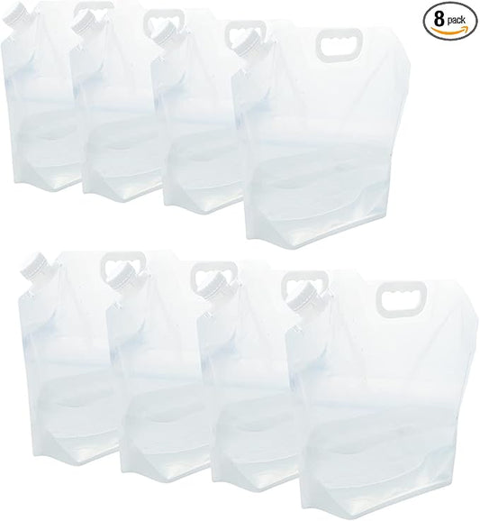 21 Gallons (8 pcs, 2.6 Gallons Each), Water Storage Containers, Foldable Water Bag, BPA-Free, Premium Collapsible Water Jug, and Water Containers, for Camping, Hiking, Emergency Water Storage