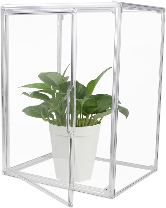 Clear Stackable Plastic Storage Bins with Magnetic Lid, Dustproof Book & Cosmetic Display Cases, Large Figures Collectibles Showcase, Shoe Box, Protection Organizer (Transparent, L-1 Pack)-NeatNest