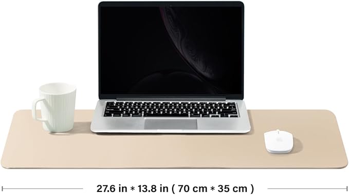 Cork Desk Mat - Dual-Sided Desk Pad for Office and Home - Desk Organization and Accessories - Ideal for Large Mouse Pad and Desk Mats on Top of Desks(Apricot,27.6"x 13.8")-NeatNest