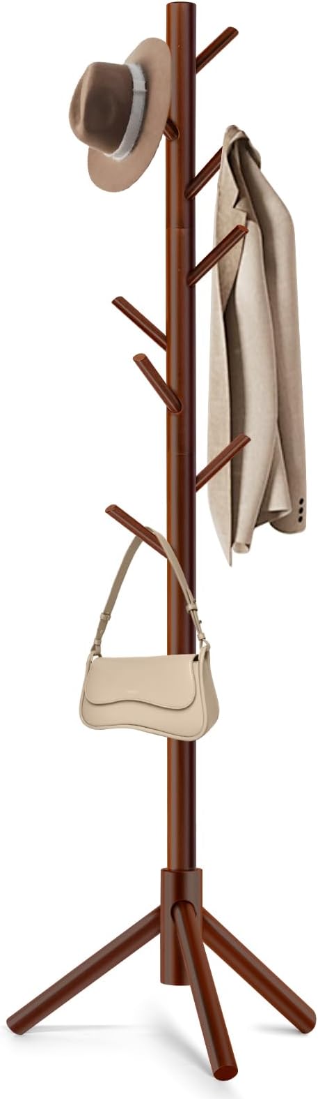 Coat Rack, Freestanding Coat Rack with 8 Hooks and 3 Adjustable Size Tree Coat Racks for Bedroom, Hallway, Entrance, Office, for Hats, Coats, Scarves, Handbags-NeatNest