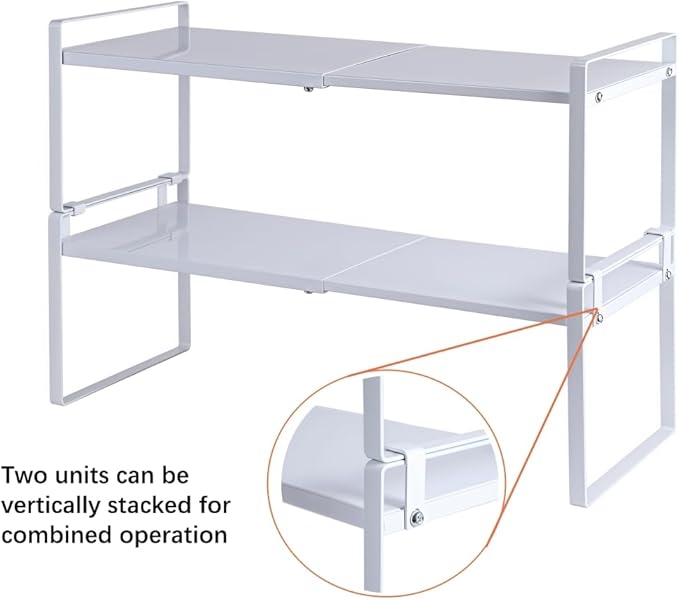 2-Pack Expandable Shelf Organizer for Kitchen Countertop, kitchen organizers and storage，under sink expandable shelf organizer-NeatNest