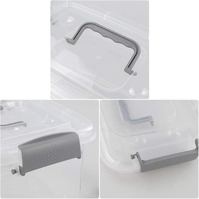 6 Quart Small Storage Bin, 6 Packs Plastic Storage Box with Lid