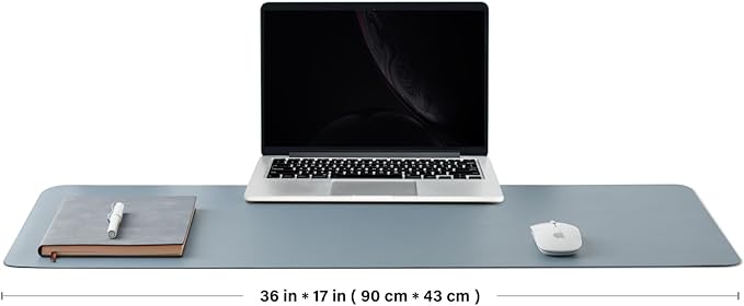 Cork Desk Mat - Dual-Sided Desk Pad for Office and Home - Desk Organization and Accessories - Ideal for Large Mouse Pad and Desk Mats on Top of Desks(Light Blue,90cmx 43cm)-NeatNest