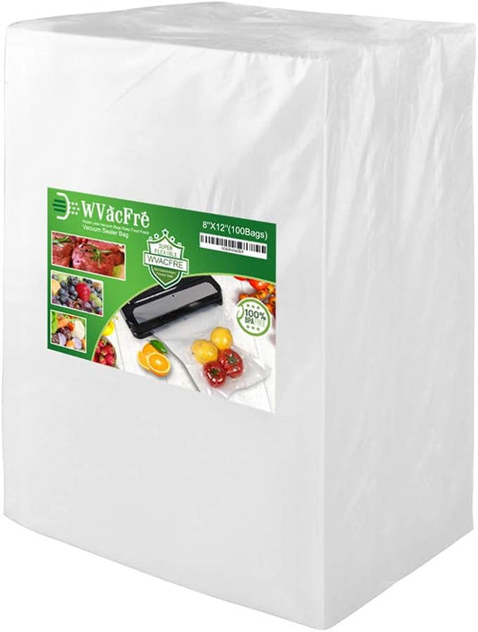 100 Quart Size 8x12Inch Vacuum Sealer Freezer Bags with Commercial Grade,BPA Free,Heavy Duty,Great for Food Vac Storage or Sous Vide Cooking-NeatNest