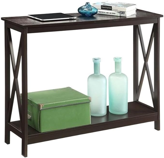 Convenience Concepts Oxford Console Table 39.5" - Sofa Table with Storage Shelf, Transitional Entryway Hall Table for Living Room and Bedroom, Display Foyer Table, Espresso-NeatNest