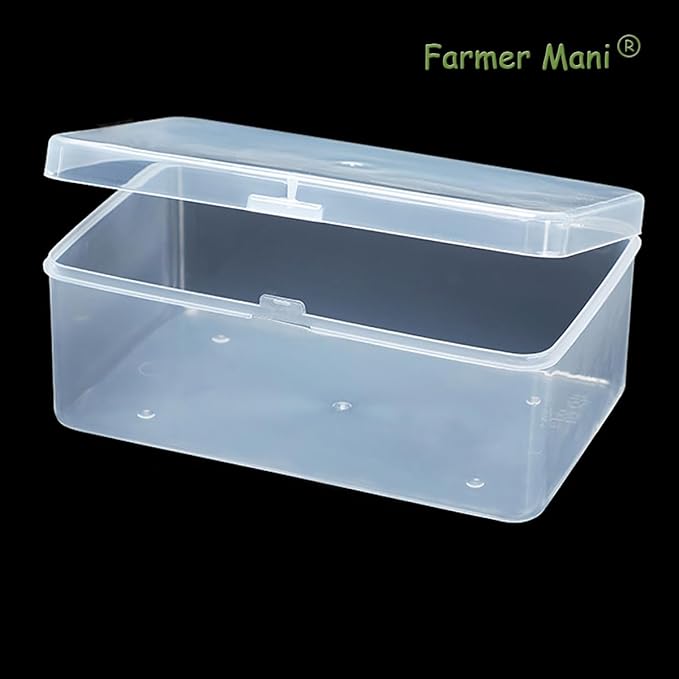 2 Packs Small Transparent Plastic Storage Case (6.69x4.06x2.76 in), Clear Rectangle Bead Organizer Case with Lids for Tiny Beads, Herbs, Pills or Small Items-NeatNest