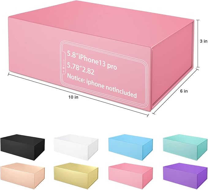 Gift Boxe 10" x 6" x 3" with Magnetic Closure Lid Gift Boxes for Presents,Bridesmaid Gifts Box,Cute Box,Birthday Gift box,Luxury for Gift Packaging, Magnetic Gift Box for Wrapping Gifts (Pink/5PCS)-NeatNest