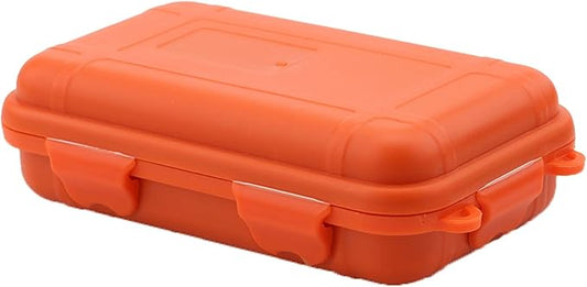 FILFEEL Outdoor Plastic Shockproof Box Airtight Survival Case Container Storage Carry Box Small (L-Orange)-NeatNest