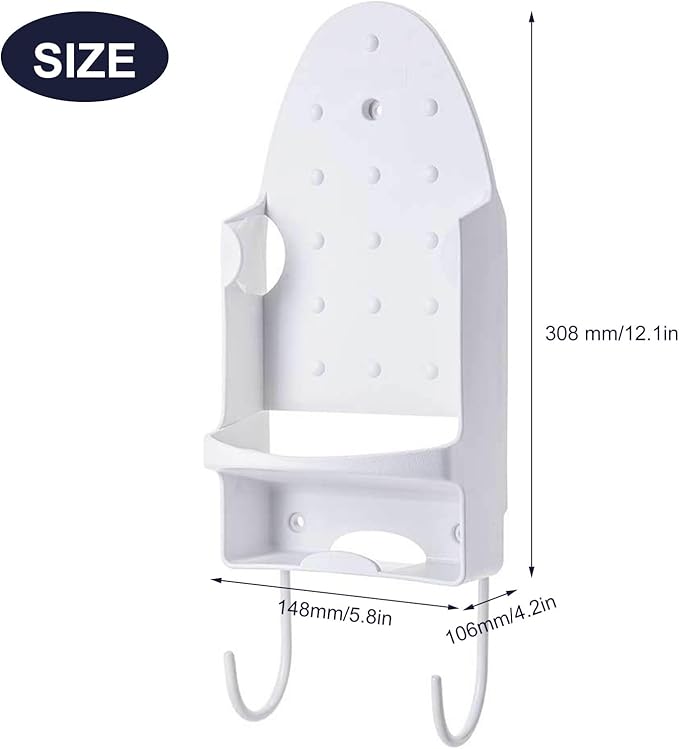 Wall Mount Iron Holder Ironing Board Hanger Space-Saving Household Bathroom Kitchen Closet Organizer Wall Rack Shelf