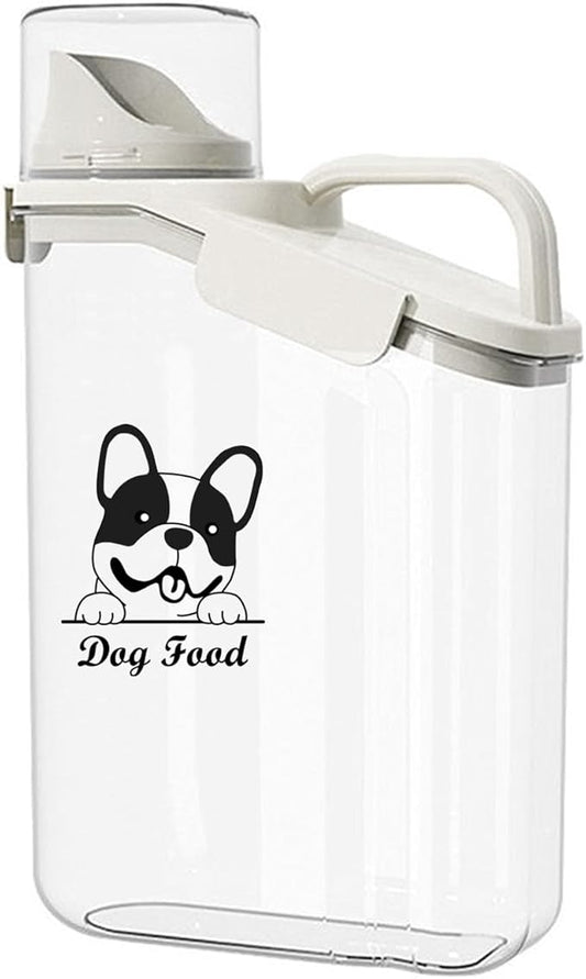 Dog Food Storage Container Airtight Portable Dog Food Container with Handled Lid and Pour Spout,Food Storage for Dog Dry Food Small Pet Food Container with Measuring Cup for Home, Travel,2.8L-NeatNest