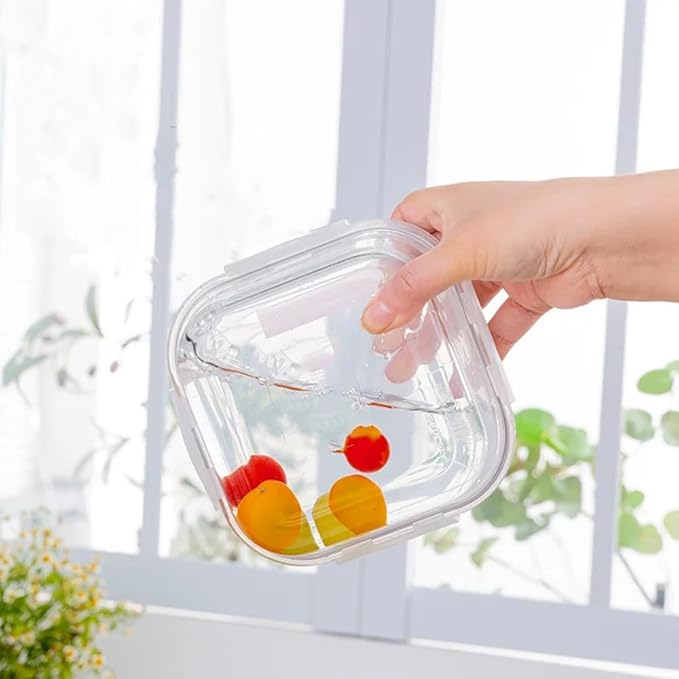 16PC Square Glass Storage Containers With Lids, 2 Cup Glass Food Containers With Lids, Square Meal Prep Bowls, Small Bowls For leftovers, Dishwasher, Freezer Safe (8 lids & 8 Containers)
