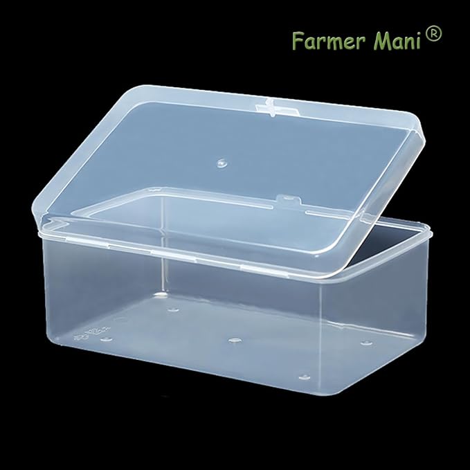 2 Packs Small Transparent Plastic Storage Case (6.69x4.06x2.76 in), Clear Rectangle Bead Organizer Case with Lids for Tiny Beads, Herbs, Pills or Small Items-NeatNest