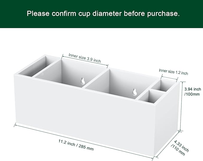 Double Cup Holder with Marker Slot, Party Cup Dispenser Acrylic Cup Organizer Mark Your Cup and Drink Up Caddy Modern Bar Counter Decor, White-NeatNest