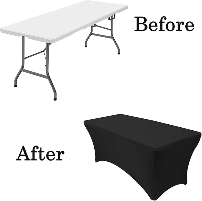 Generic 6 ft Folding Table, Portable Heavy Duty HDPE Fold-in Table, Lightweight Folding Table, Foldable Plastic Card Table for Party, Dining, Barbecue, Board Game with Carrying Handle - White-NeatNest