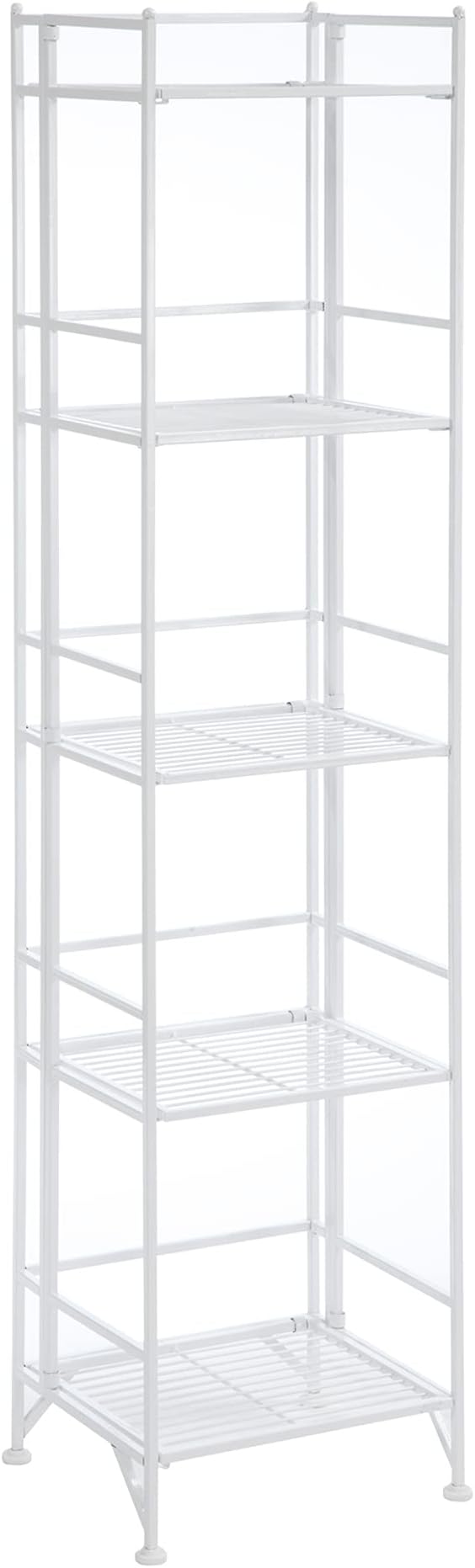 Convenience Concepts Xtra Storage Shelves - 5-Tier Folding Metal Storage Shelves, Closet Organizer for Office, Laundry Room, Bedroom, Garage, Kitchen, Bathroom, White-NeatNest