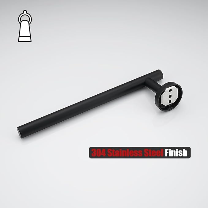 JQK Hand Towel Holder Towel Ring Black, 10 Inch Thicken 0.8mm 304 Stainless Steel Bathroom Hand Towel Bar, 9 Inch Useable Length Wall Mount Towel Rack Hanger, Matte Black, THH110L9-PB
