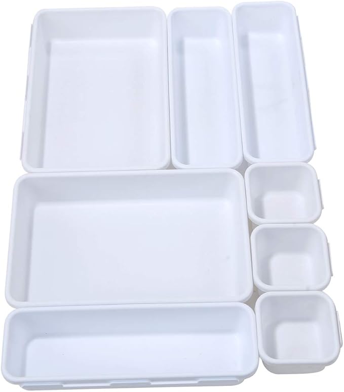 Backerysupply Interlocking Desk Drawer Organizer Separators for Kitchen, Bathroom, Makeup, Office (Set of 10)-NeatNest