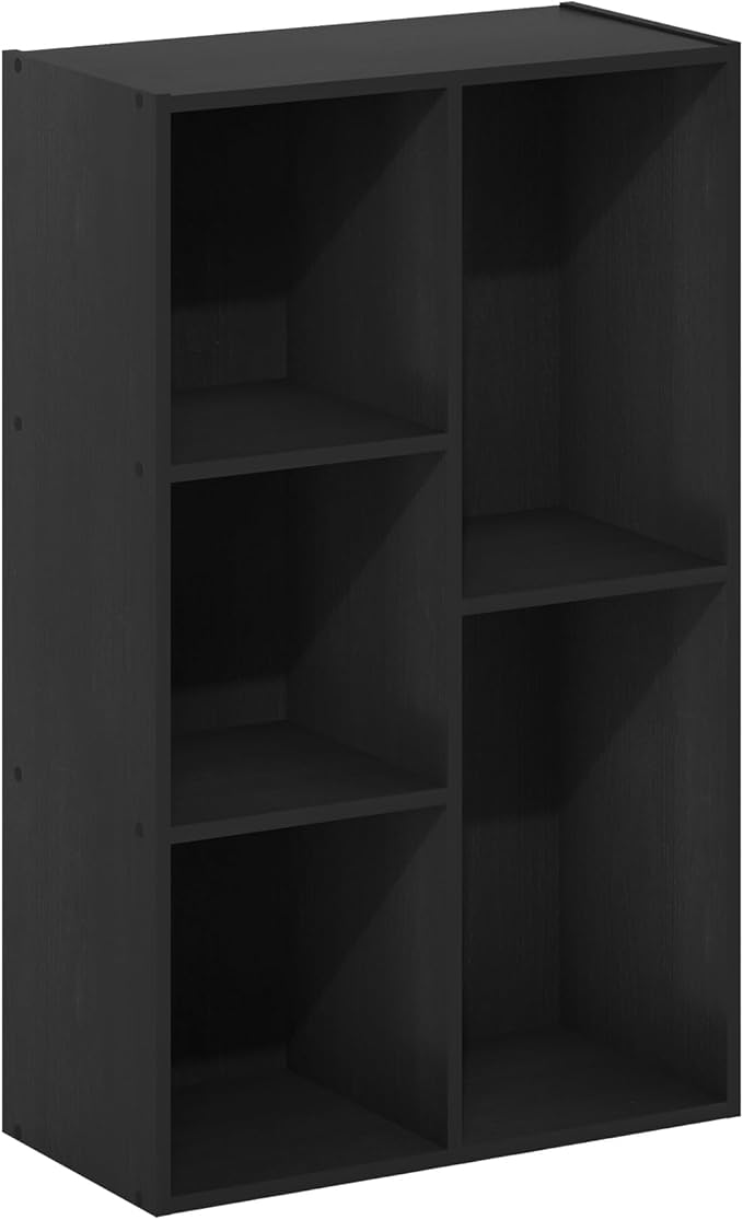 Furinno Luder 5-Cube Reversible Open Shelf, Blackwood-NeatNest