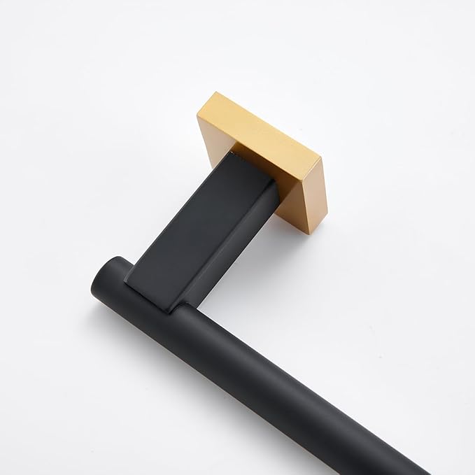 Miyili Bathroom Single Towel Bar 36-Inch Stainless Steel Bath Towel Rack Holder Wall Mount Black & Gold, A02BG90A