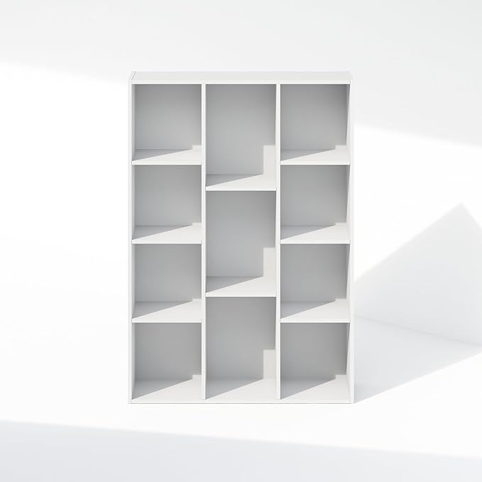 Furinno Reed 11-Cube Open Shelf Clothing & Closet Storage Organization, White-NeatNest