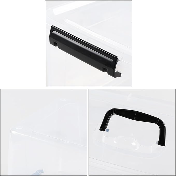 4-Pack 17.5 Quart Plastic Latch Storage Box, Storage Bin with Lids, Clear