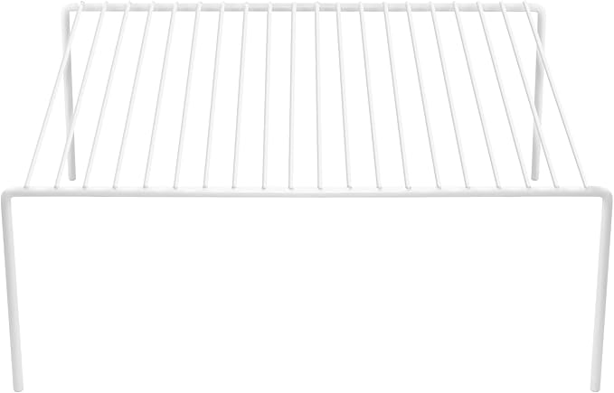 iPEGTOP Set of 2 Kitchen Cabinet Shelf Organizer, Medium (13 x 9.4 Inch) Bathroom Cabinet Organization Wire Shelf Rack, Rustproof Storage Space Saver Shelves for Countertops Pantries Utensils -White-NeatNest