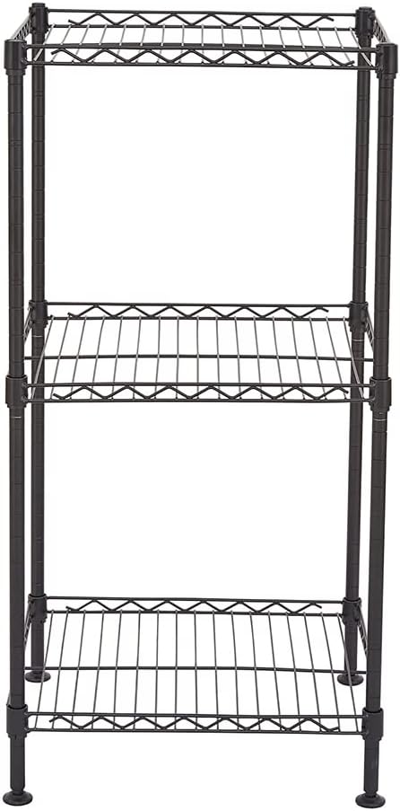 3 Tier Adjustable Storage Shelf Metal Storage Rack Wire Shelving Unit Storage Shelves Metal for Pantry Closet Kitchen Laundry (Black10)