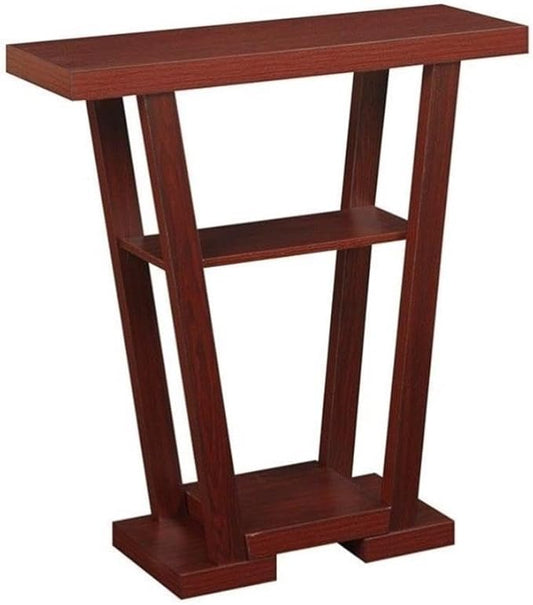 Convenience Concepts Newport V Console Table 31.5" - Modern Sofa Table with Storage Shelves, Narrow Entryway Hall Table for Living Room, Mahogany-NeatNest