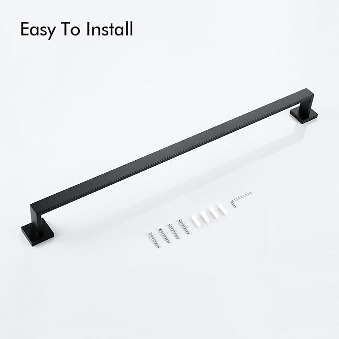 BANOLUX Towel Rack, 32-Inch Single Towel Bars for Bathroom, Towel Racks for Bathroom Wall Mounted SUS304 Stainless Steel Hand Towel Holder Organize Heavy Duty, Matte Black Towel Bar